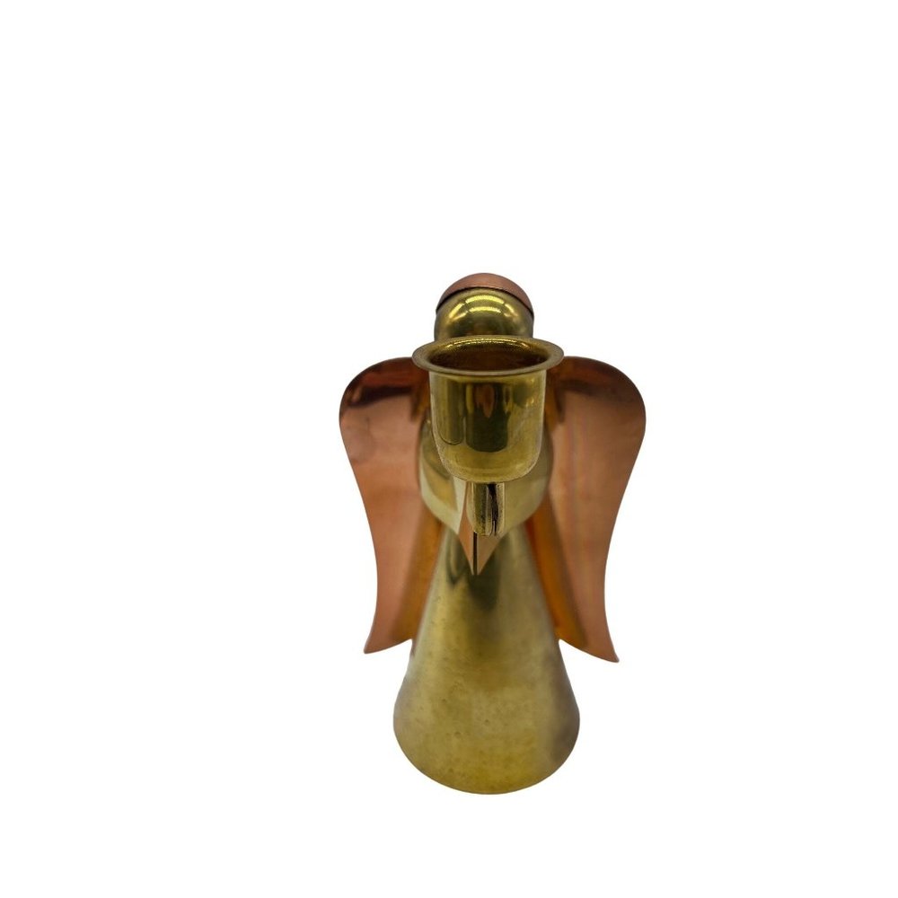 Two Tone Brass Copper Angel Candle Holder
